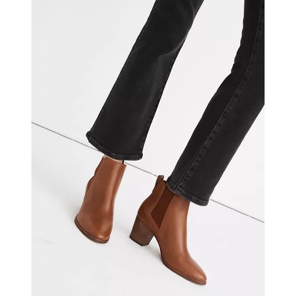 Madewell Shoes - Madewell The Regan Heeled Chelsea Boots in Leather English Saddle